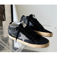 Cheap Price Golden Goose Mid Star in black nappa and suede with crystal star 607019