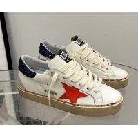 Good Quality Golden Goose Hi Star with fuchsia leather star and blue glitter heel tab 704024