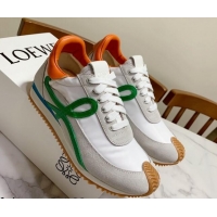 Grade Quality Loewe Suede & Fabric Sneakers White/Green 111739