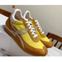 Top Grade Loewe Suede & Fabric Sneakers Yellow 111745