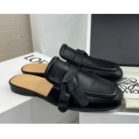 Trendy Design Loewe Gate Calfskin Flat Mules Black 032869