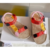 Good Quality Loewe Logo Strap Flat Sandals Orange 070901