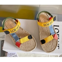 Good Product Loewe Logo Strap Flat Sandals Yellow 070903