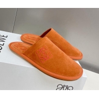 Best Price Loewe Suede Flat Mules Orange 101064