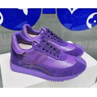 Duplicate Loewe Flow Leather & Suede Sneakers Purple 229121