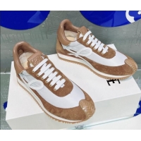 Buy Duplicate Loewe Flow Silk & Suede Sneakers Brown 229124