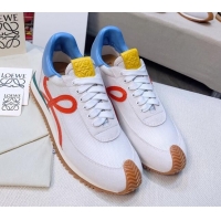 Good Quality Loewe Flow Mesh & Suede Sneakers White/Blue 229131