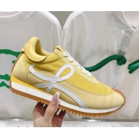 Shop Cheap Loewe Flow Runner Sneakers in Towel Cloth and Suede Yellow 506049