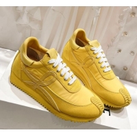 Best Price Loewe Flow Runner Sneakers in Suede and Nylon Yellow 506052