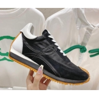 Classic Hot Loewe Flow Runner Sneakers in Suede and Nylon White/Black 0506061