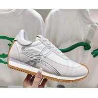 Unique Style Loewe Flow Runner Sneakers in Suede and Nylon White/Light Grey/Silver 506064