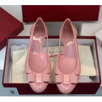 Generous Salvatore Ferragamo Vara Bow PVC Ballerinas Light Pink 0323037