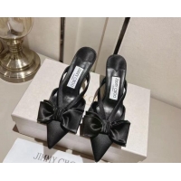 Trendy Design Jimmy Choo Flaca Silk Mules 6.5cm with Bow Black 022432