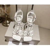 Shop Duplicate Jimmy Choo Indiya Sandals 10cm in Nappa Leather Latte White 704051