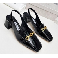 Sophisticated Jimmy Choo Diamond Tilda Slingback Pumps 4.5cm in Patent Leather Black 915046