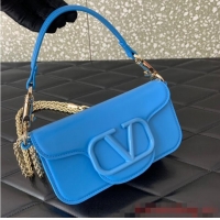 Low Cost VALENTINO GARAVANI MINI LOCO Calf leather Shoulder Bag 1W2B0K Sapphire blue