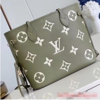 Super Quality Louis Vuitton Monogram Empreinte Neverfull MM M46649 Light Khaki