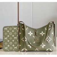 Famous Brand Louis Vuitton Monogram Empreinte CarryAll PM M46672 Light Khaki