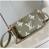 New Fashion Louis Vuitton Monogram Empreinte Multi Pochette Accessoires M22670 Light Khaki