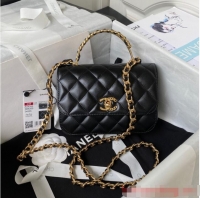 Unique Discount Chanel SMALL FLAP BAG WITH TOP HANDLE AS4306 Black