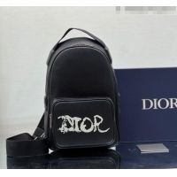 Buy Discount Dior Mini Rider Sling Bag in Grainy Calfskin CD3060 Black For Men