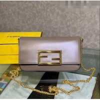 Buy Inexpensive Fendi Leather Wallet on Chain with Pouch/Mini Bag Grey F0022 2023