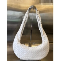 Unique Grade Bottega Veneta Buddy Hobo Crossbody Bag in Intrecciato Leather BV4123 White 2023