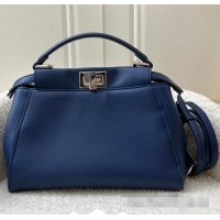 Unique Grade Fendi Mini Peekaboo Bag in Calfskin and SHW F058A Blue