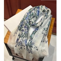 Buy Cheap Dior Flora Long Scarf 100x200cm DR09191 White 2023