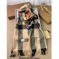 Top Design Burberry Check Long Scarf with Fringe 35x240cm BR09131 Beige 2023