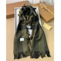 Top Quality Burberry Check Long Scarf with Fringe 35x240cm BR09131 Green 2023