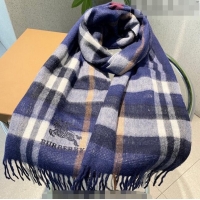 Pretty Style Burberry Cashmere Long Scarf 32x180cm BR09132 Blue 2023