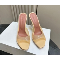 Best Grade Amina Muaddi Alexa Glass Slide Sandals 10.5cm in PVC Yellow 091172