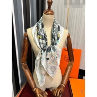 Super Quality Hermes Star Silk Sqaure Scarf 90x90cm HS09193 Grey 2023