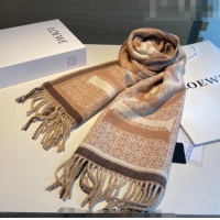 Promotional Loewe Wool Long Scarf 30x180cm LW09131 Camel Brown 2023