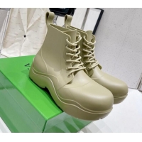 Pretty Style Bottega Veneta Rubber Lace-up Ankle Rain Boots Green 2110102