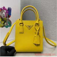 Super Quality Prada Saffiano leather handbag 1BA358 Yellow