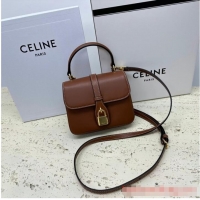 Promotional Celine TEEN BESACE TRIOMPHE IN SHINY CALFSKIN 100343 Brown