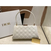 Top Grade DIOR CARO COLLE NOIRE CLUTCH Cannage Lambskin C0688 white