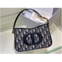 Cheapest Dior CD SIGNATURE HOBO MINI BAG Blue Dior Oblique Jacquard S2213UTZ