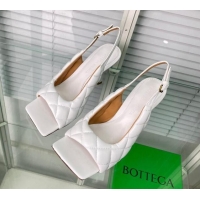 Duplicate Bottega Veneta Padded Heel Slingback Sandal 9cm White 524078