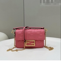 Top Quality Fendi Baguette Mini Nappa Leather Bag 0191S Pink 2 2023