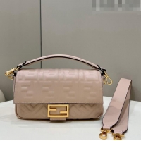 Good Product Fendi Baguette Medium Nappa Leather Bag 0135AM Nude 2023