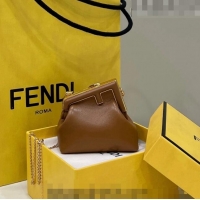 New Style Fendi First Nano Bag Charm in Nappa Leather 80018S Clay Brown 2023