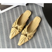 Best Product Bottega Veneta Bunnie Flat Mules in Patent Leather Yellow 0619066