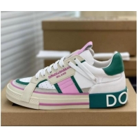 Unique Style Dolce&Gabbana Calfskin Custom 2.Zero Low-top Sneakers Green 110319