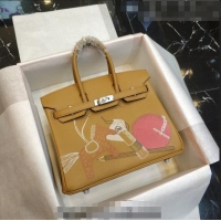 Buy Inexpensive Hermes Birkin 25cm Bag in Print Swift Leather HB25 Tan Brown