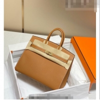 Grade Design Hermes Epsom Birkin 25 Bag HB25 Gold Brown