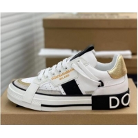 Good Quality Dolce&Gabbana Calfskin Custom 2.Zero Low-top Sneakers White 110325