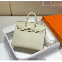 Top Quality Hermes Epsom Birkin 25 Bag HB25 Cream White